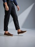 Men's Brown Suede Penny Loafers