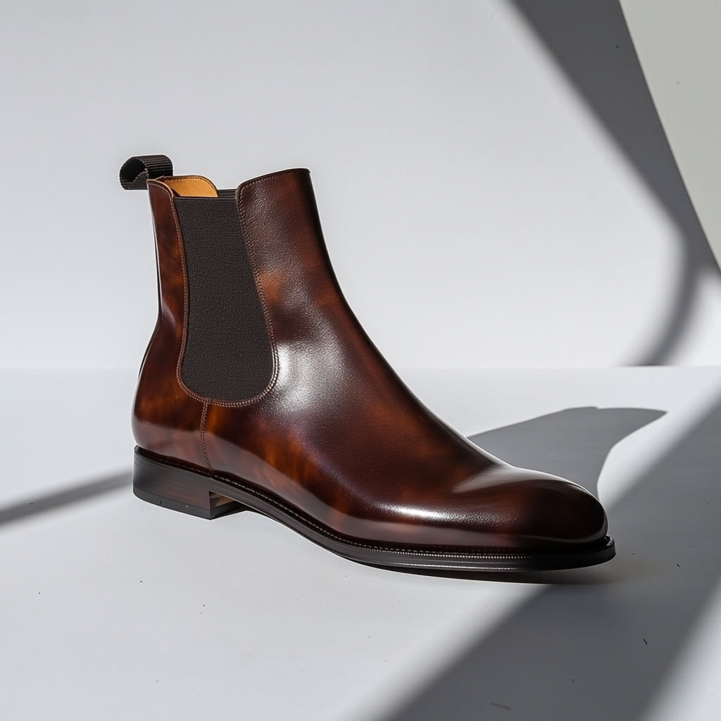Men's Burnished Brown Chelsea Boots