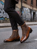 Men's Heritage Brogue Lace-Up Boots - Premium Brown Boots