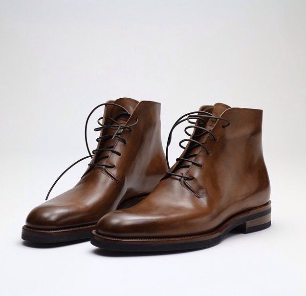 Zalcaro Brown Leather Heritage Derby Boots crafted from premium full-grain genuine leather with classic Derby open-lacing, minimalist design, leather outsole, and timeless Italian-inspired craftsmanship.