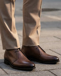 Brown Leather Marbe Smart Chukka Boots for Men