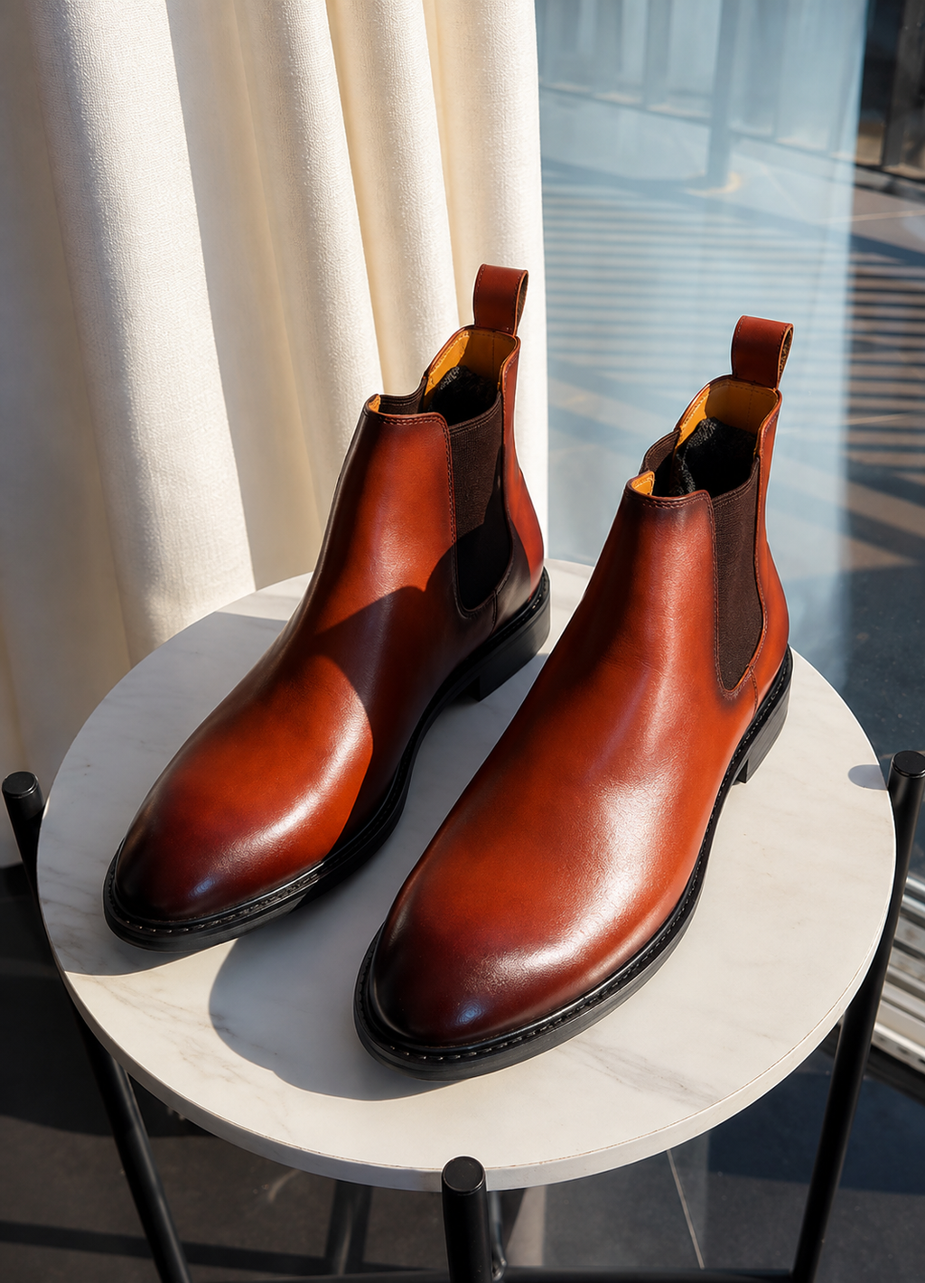 Men's Heritage Tan Chelsea Boots – Premium Italian Leather