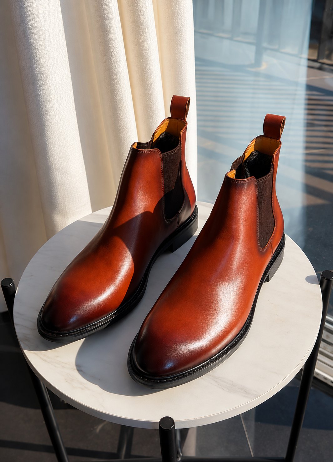 Men's Heritage Tan Chelsea Boots – Premium Italian Leather