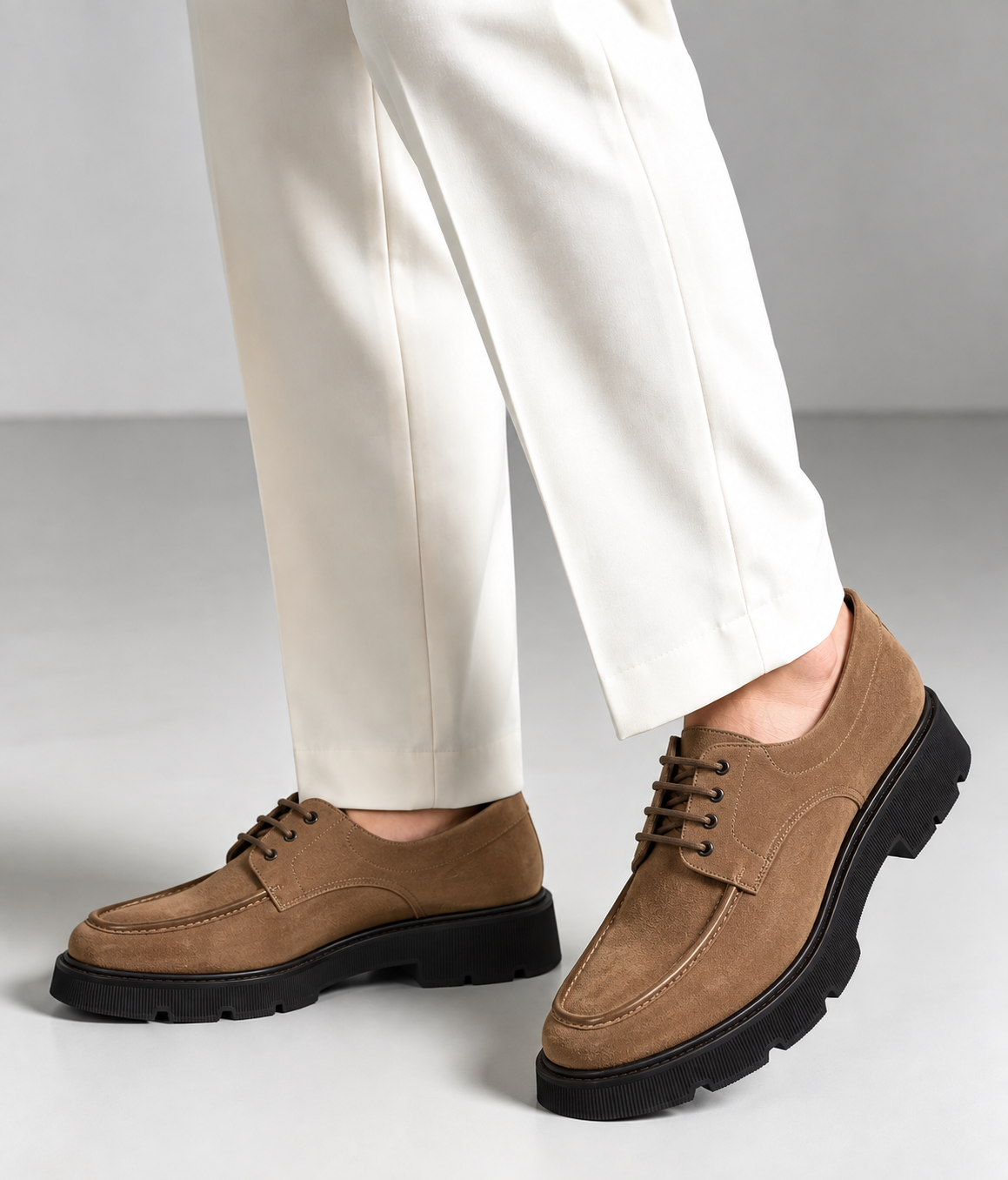 Zalcaro Verona Tan Suede Lace-Up Shoes for Men