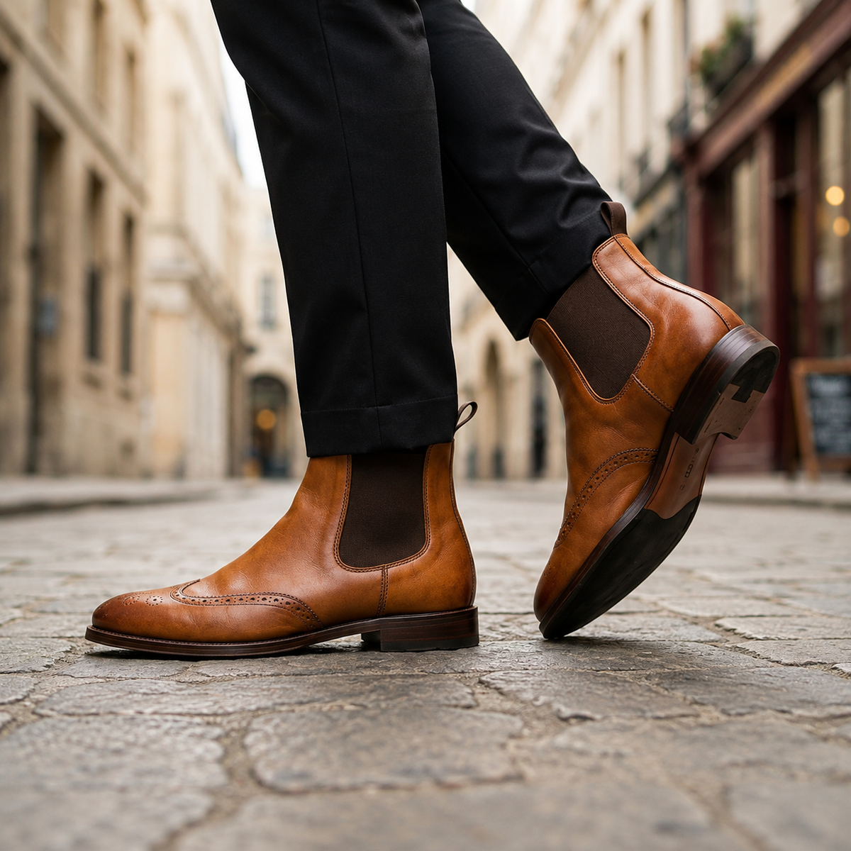 Men's Burnished Tan Chelsea Boots - Premium Leather Boots