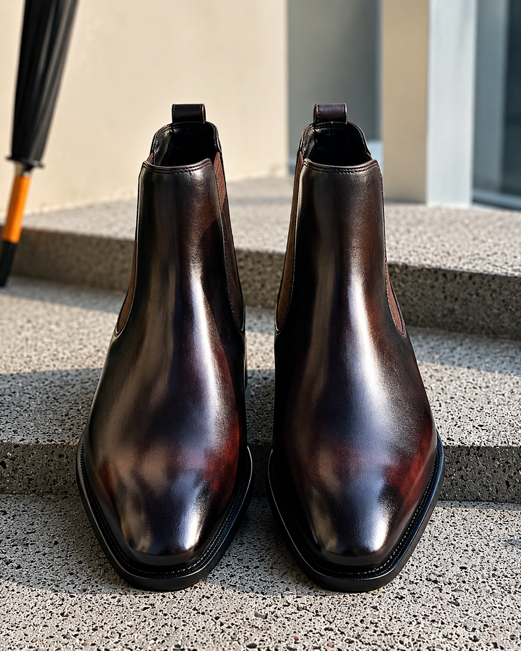 Men's Burgundy Chelsea Boots - Premium Leather Chelsea Boots