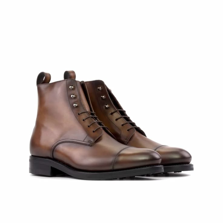 Classic Brown Leather Derby Boots