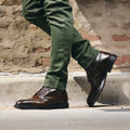 Italian Style Brown Brogue Leather Boots for Men