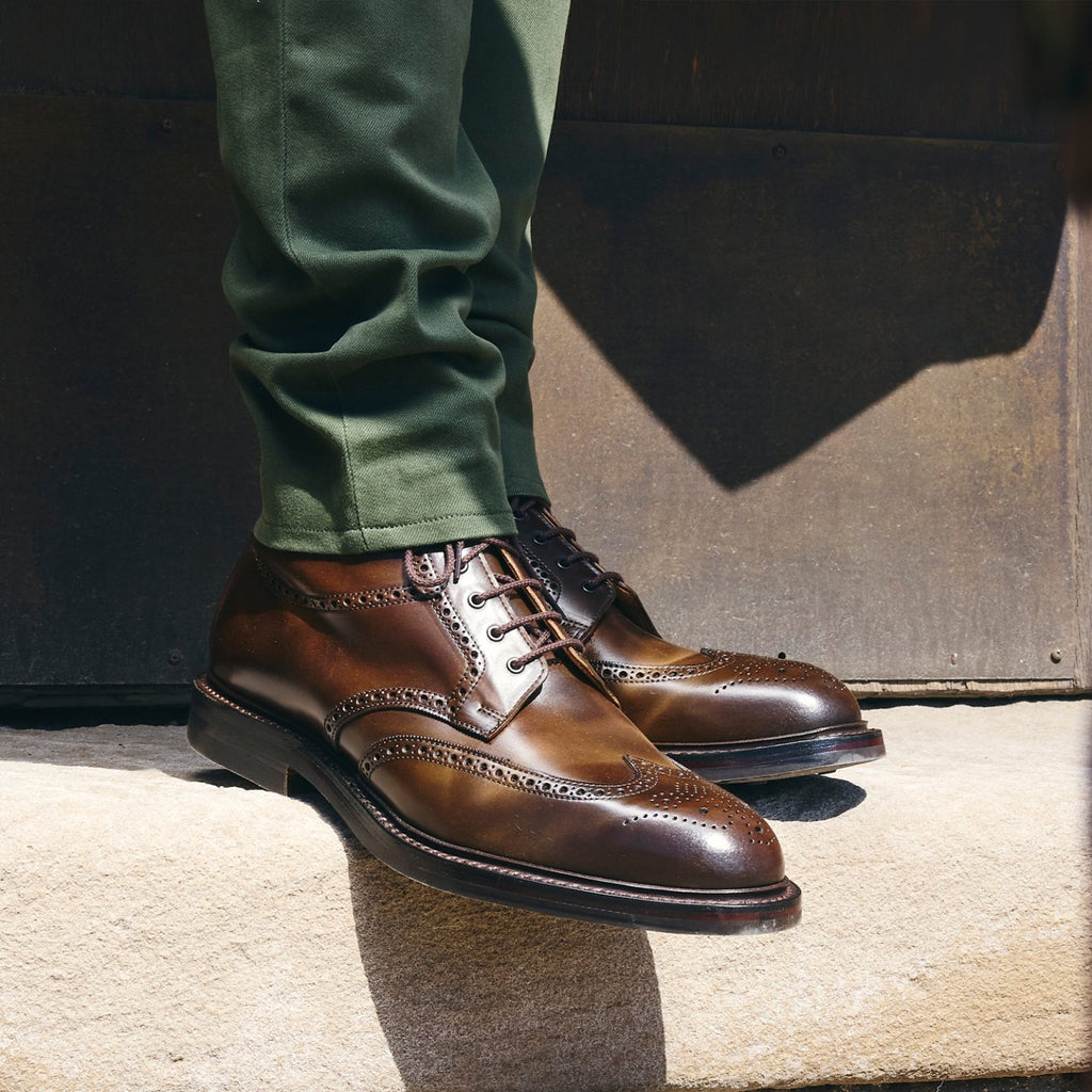 Italian Style Brown Brogue Leather Boots for Men