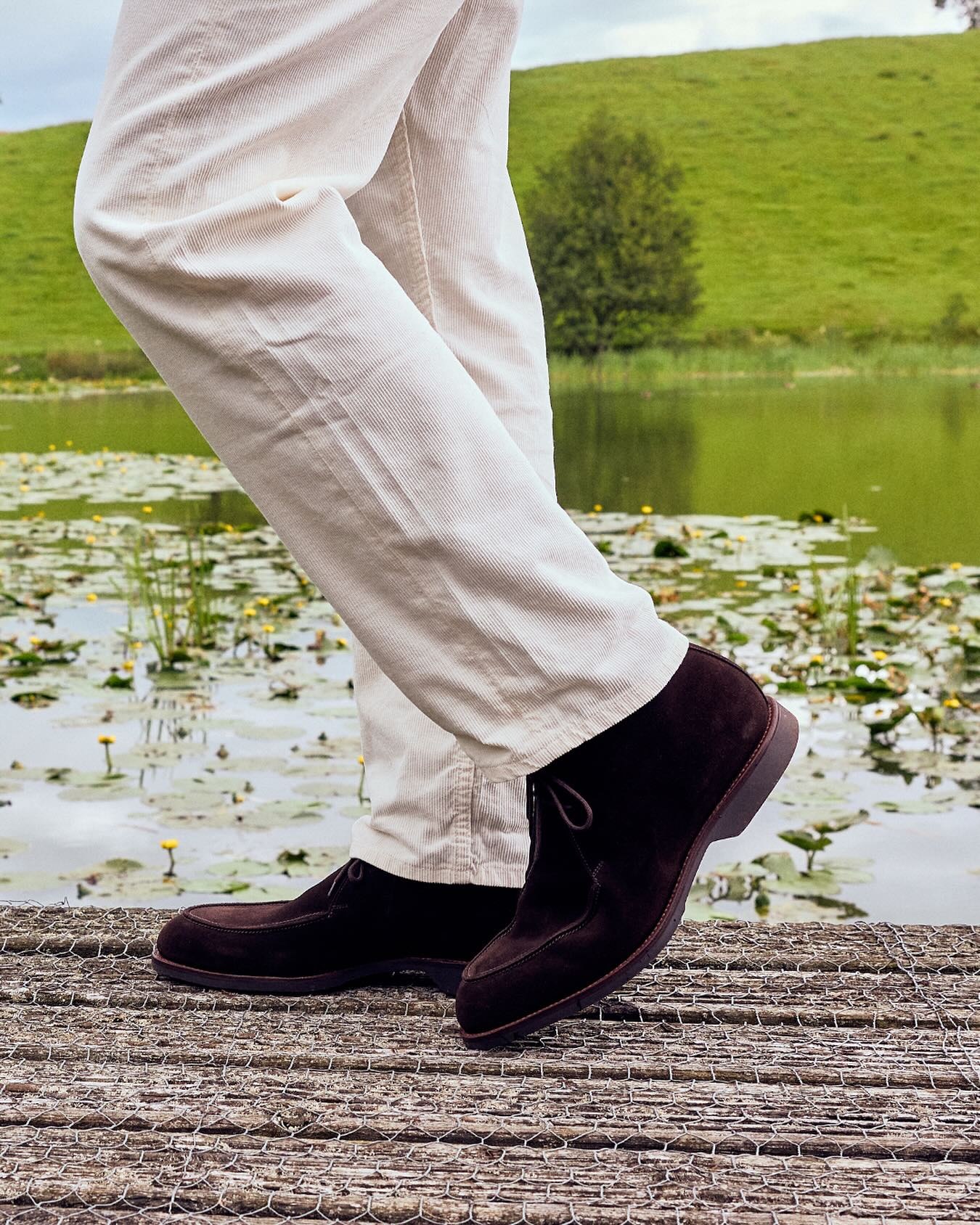 Italian Style Brown Suede Chukka Boots for Men
