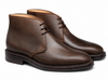 Italian Style Dark Brown Leather Chukka Boots for Men