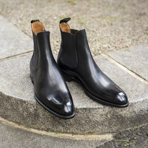 Luxury Black Leather Chelsea Boots