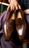 Luxury Brown Leather Penny Loafers