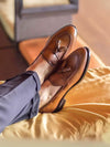 Luxury Brown Leather Tassel Loafers