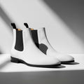 Men's White Leather Chelsea Boots - Premium Chelsea Boots for Men
