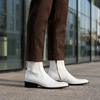 Men's White Leather Chelsea Boots - Premium Chelsea Boots for Men