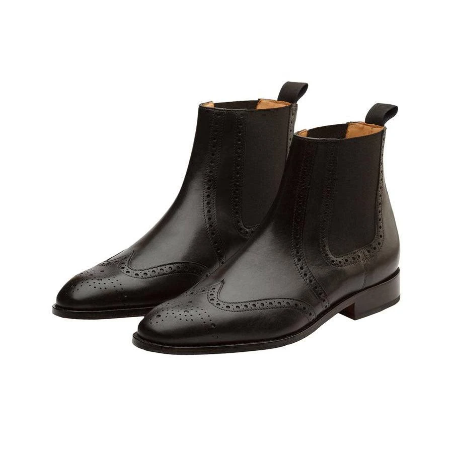 Men's Midnight Espresso Chelsea Boots – Premium Leather Slip-On Dress Boots